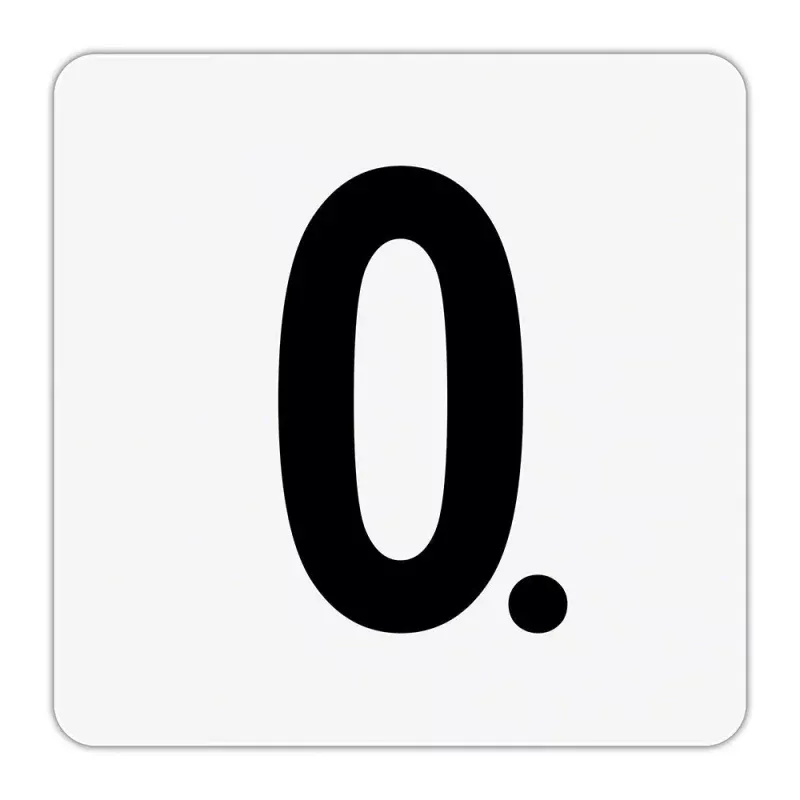 0. – Plastic Overlay Depth Marker – 6 x 6 Inch with 4 Inch Lettering