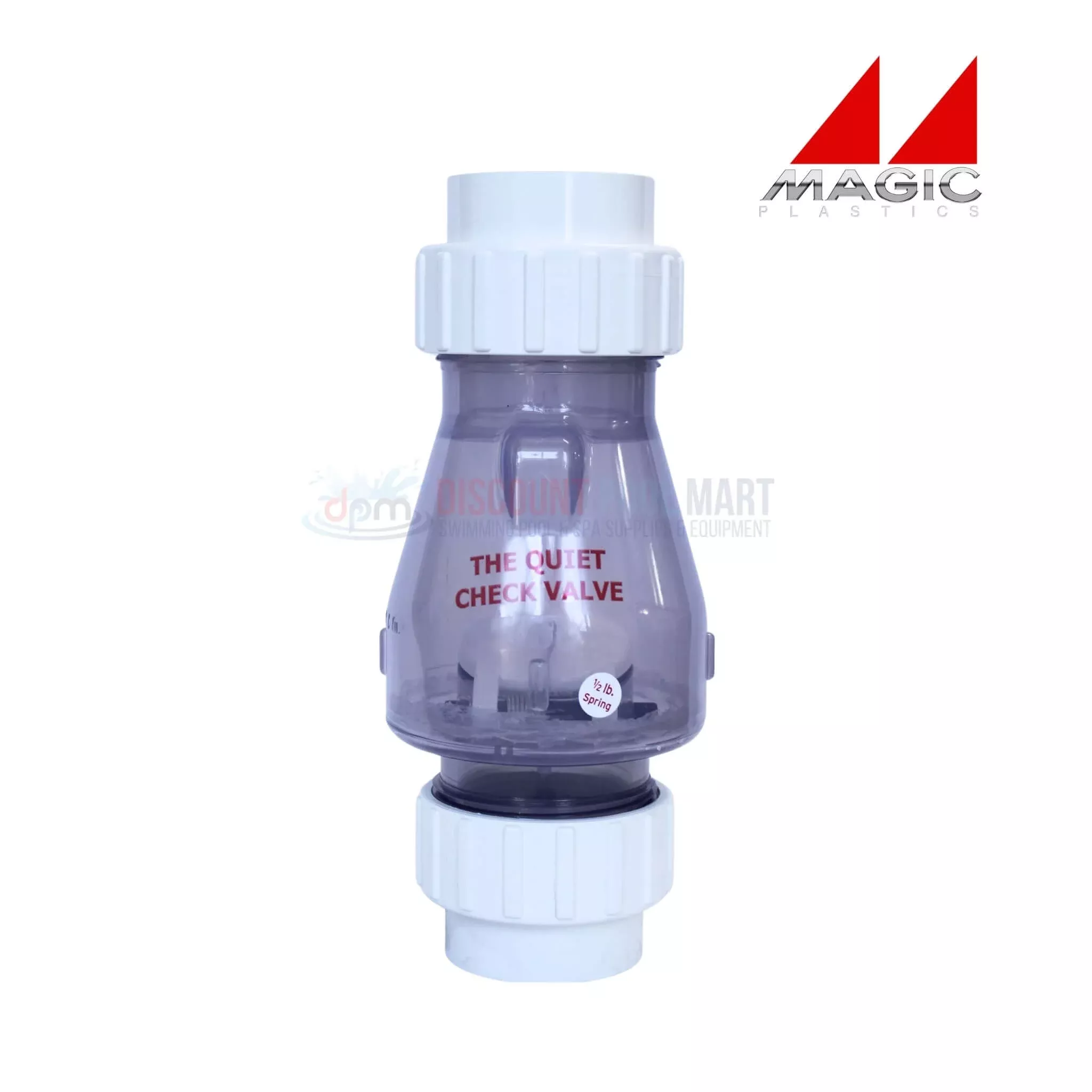 0823-20C | Magic Plastics 2″ Union Swing Spring Check Valve | Clear