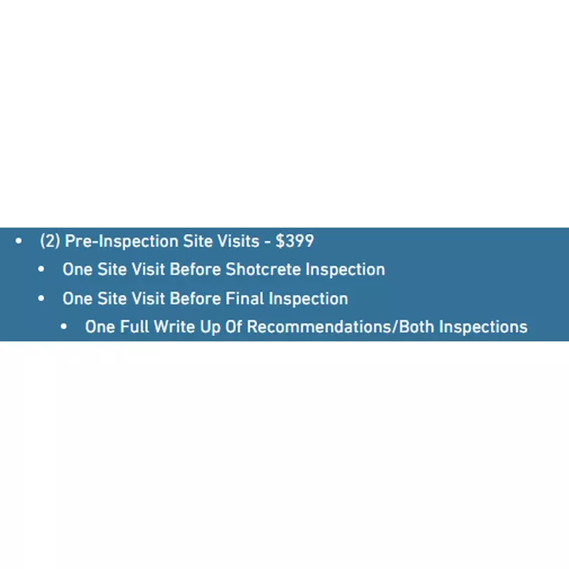 (2) Pre-Inspection Site Visits | PISV