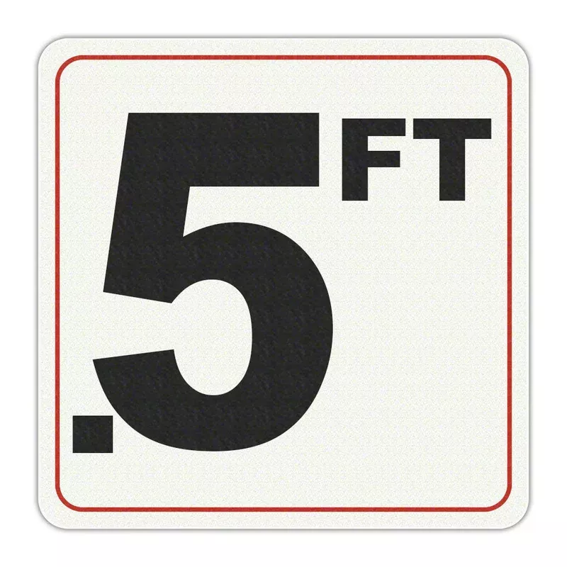 .5 FT – Adhesive Depth Marker – 6 Inch x 6 Inch with 4 Inch Lettering