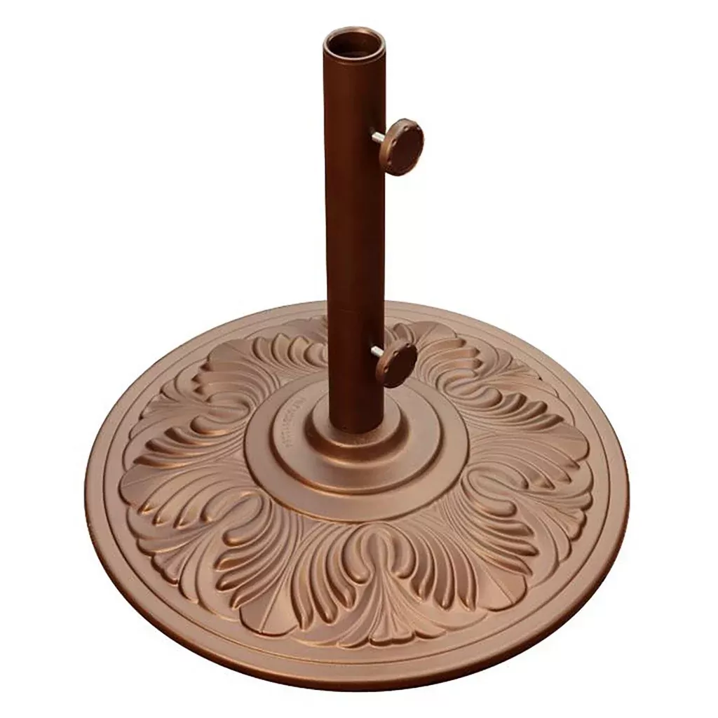 50-lb Art Deco Aluminum Umbrella Base in Bronze