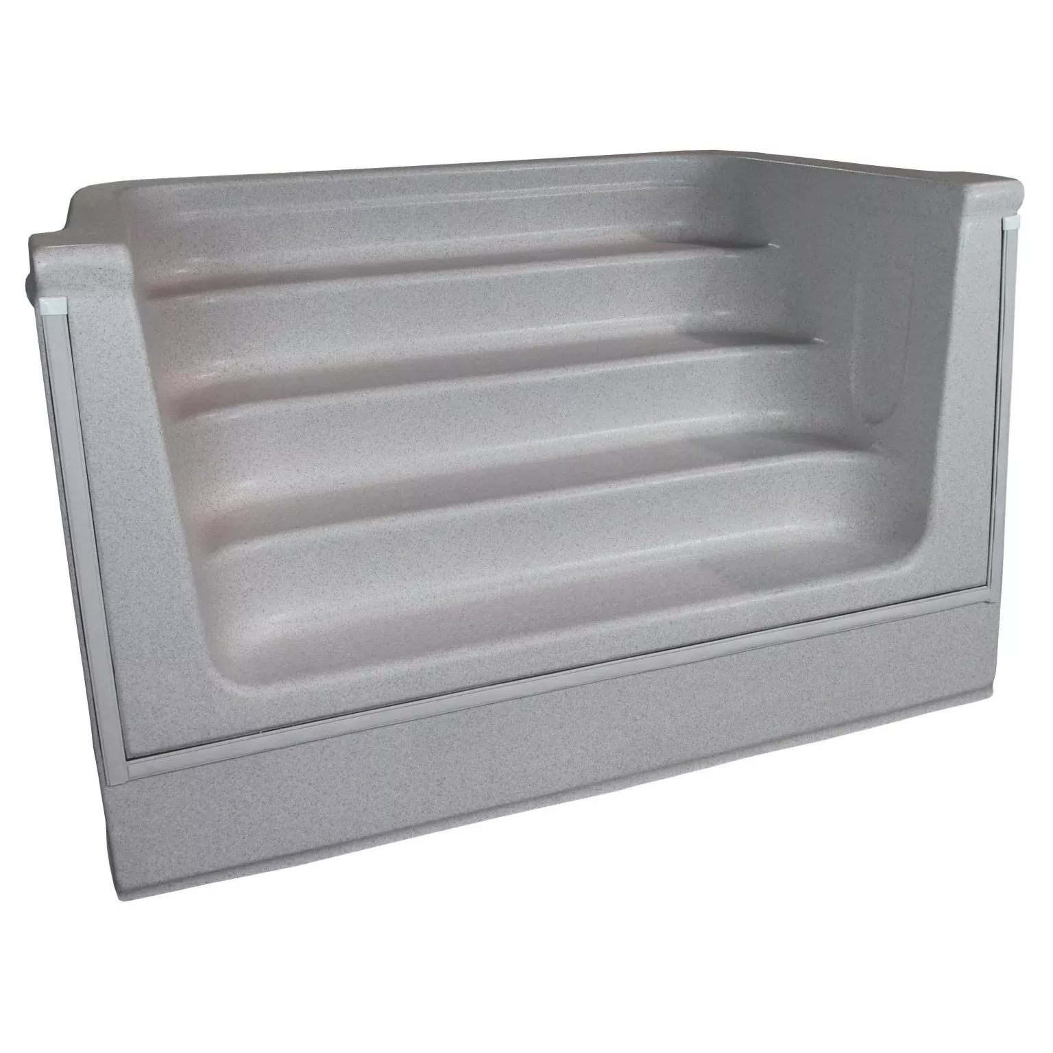 6' Straight Front Sqaure Back Bullnose Step White