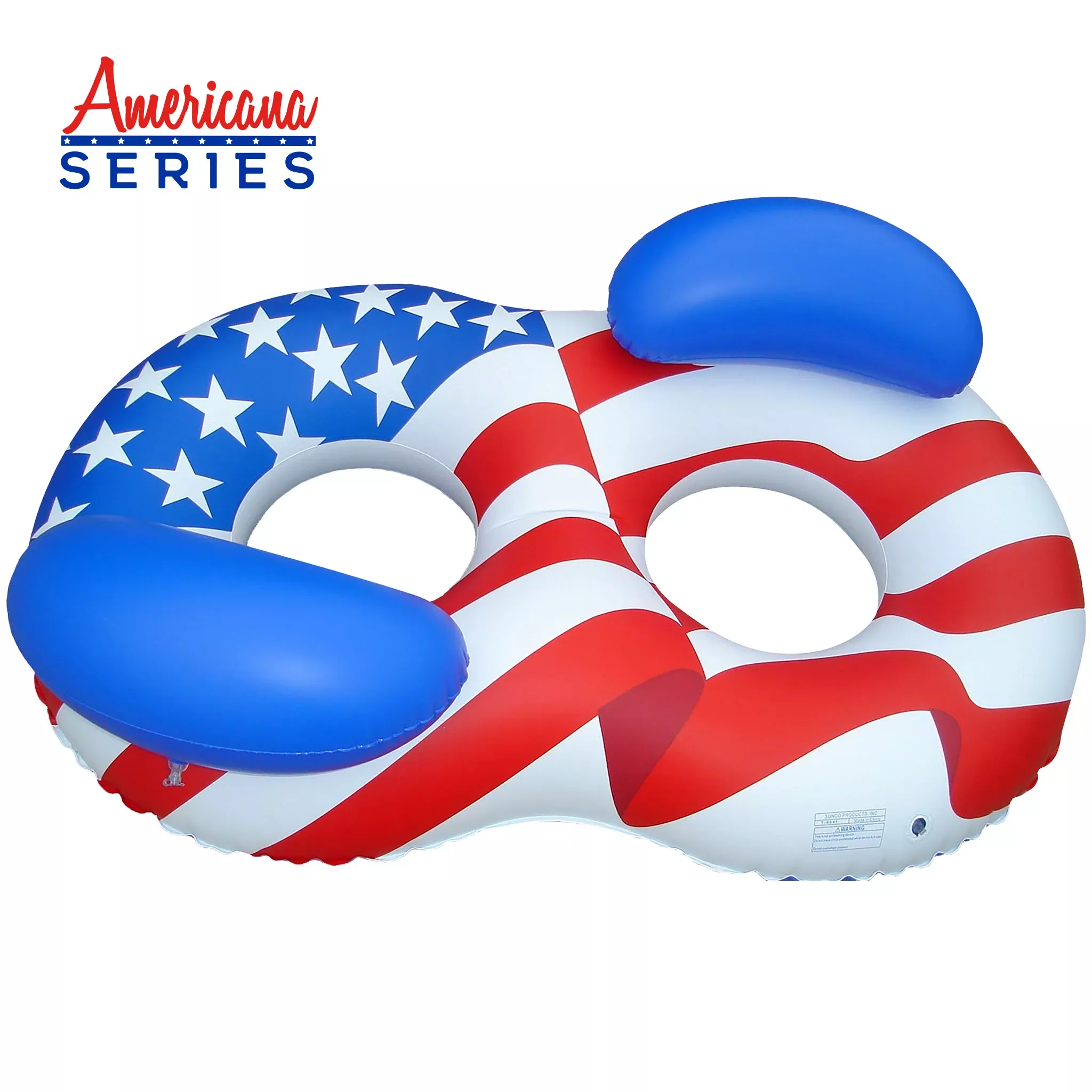 Americana™ Conversation Lounger | Patriotic Double Ring Float | Backrests