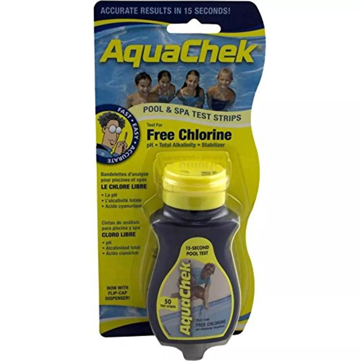 AquaChek Yellow 4-in-1 50 Test Strips - 12 Bot/Case