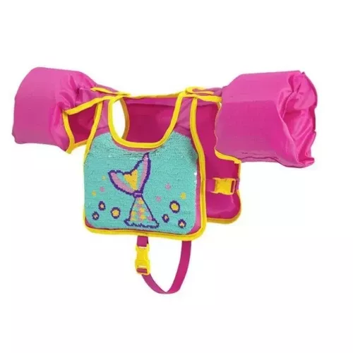 Bestway Flip N Reveal Sequin Swim Pals – Kids Swim Vest Pink & Yellow