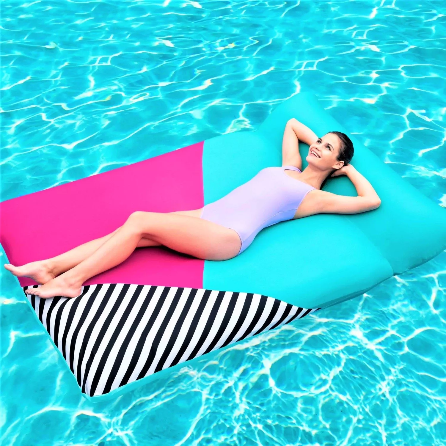 BWT H20GO! Extrava Fabric Inflatable Floating Pool Island By Bestway