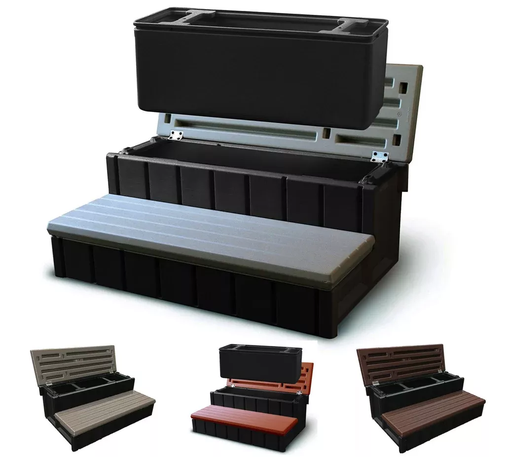 Confer Plastics 36" Spa Steps with Convenient Large Storage Compartment
