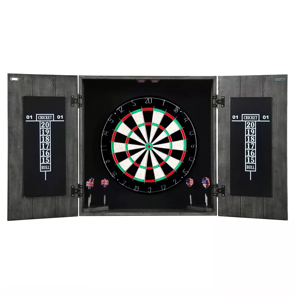 Drifter Solid Wood Dartboard & Cabinet Set