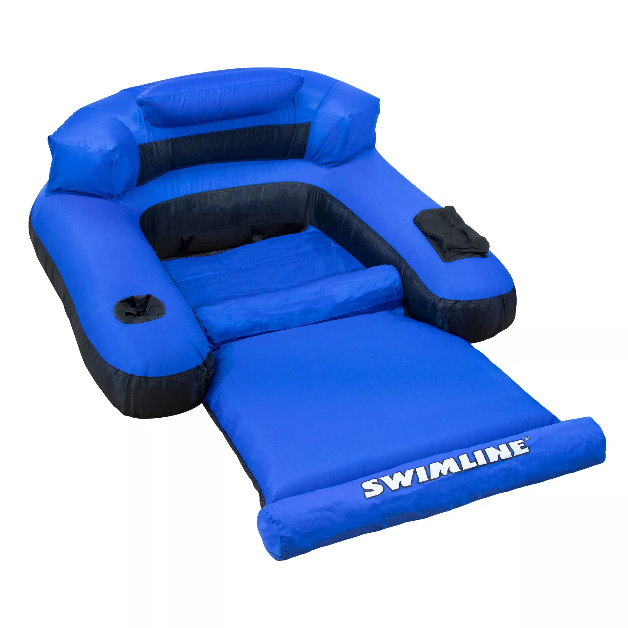 Fabric Covered Inflatable Pool Chair | Backrest & Armrests | Soft Cover