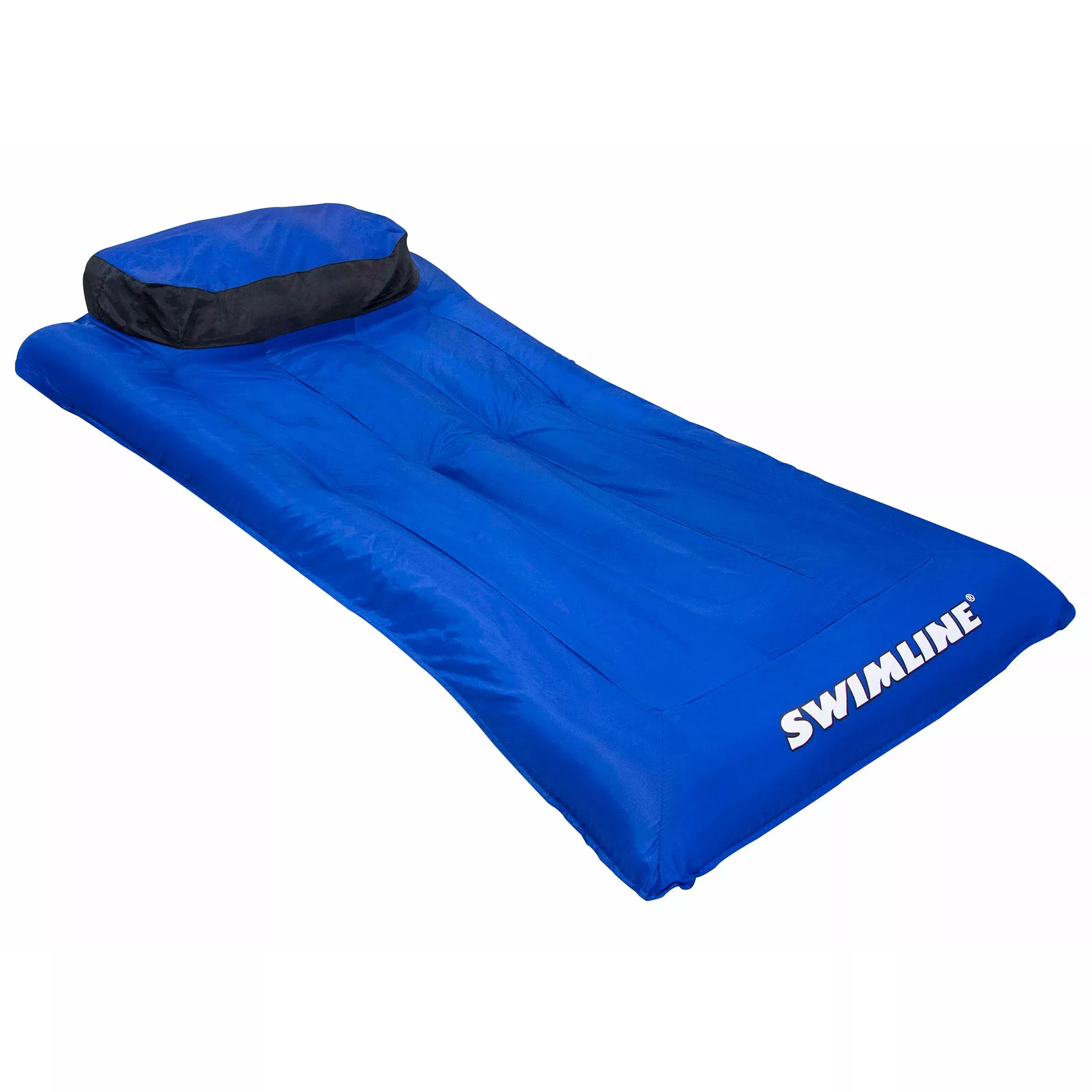 Fabric Covered Pool Air Mattress | Soft Quick-Dry Cover | Inflatable Headrest