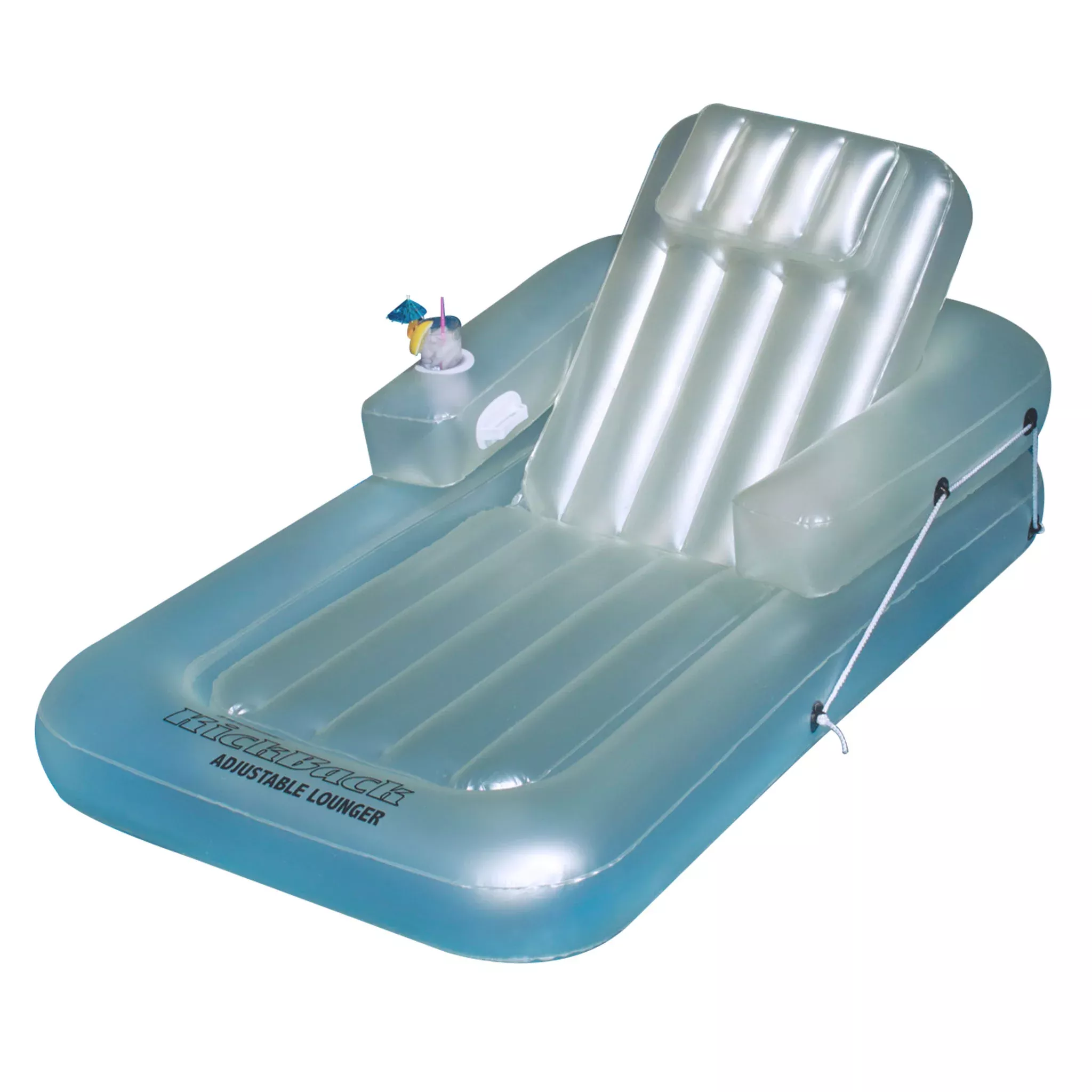 Kick-Back Adjustable Lounger | 74" x 44" | Reclining Backrest | Cupholder
