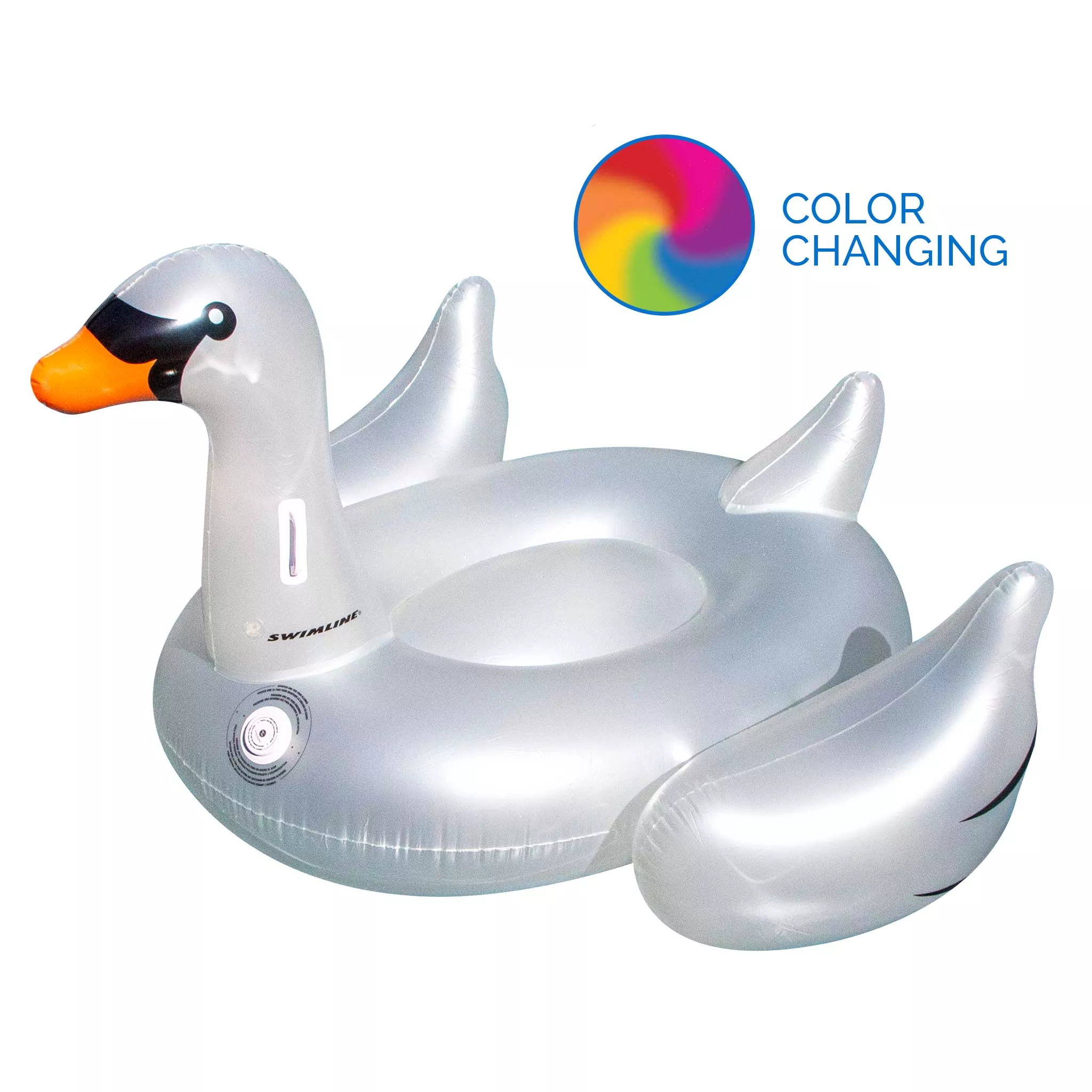 LED Giant Inflatable Swan Float | Light-Up Ride-On | Stable Design