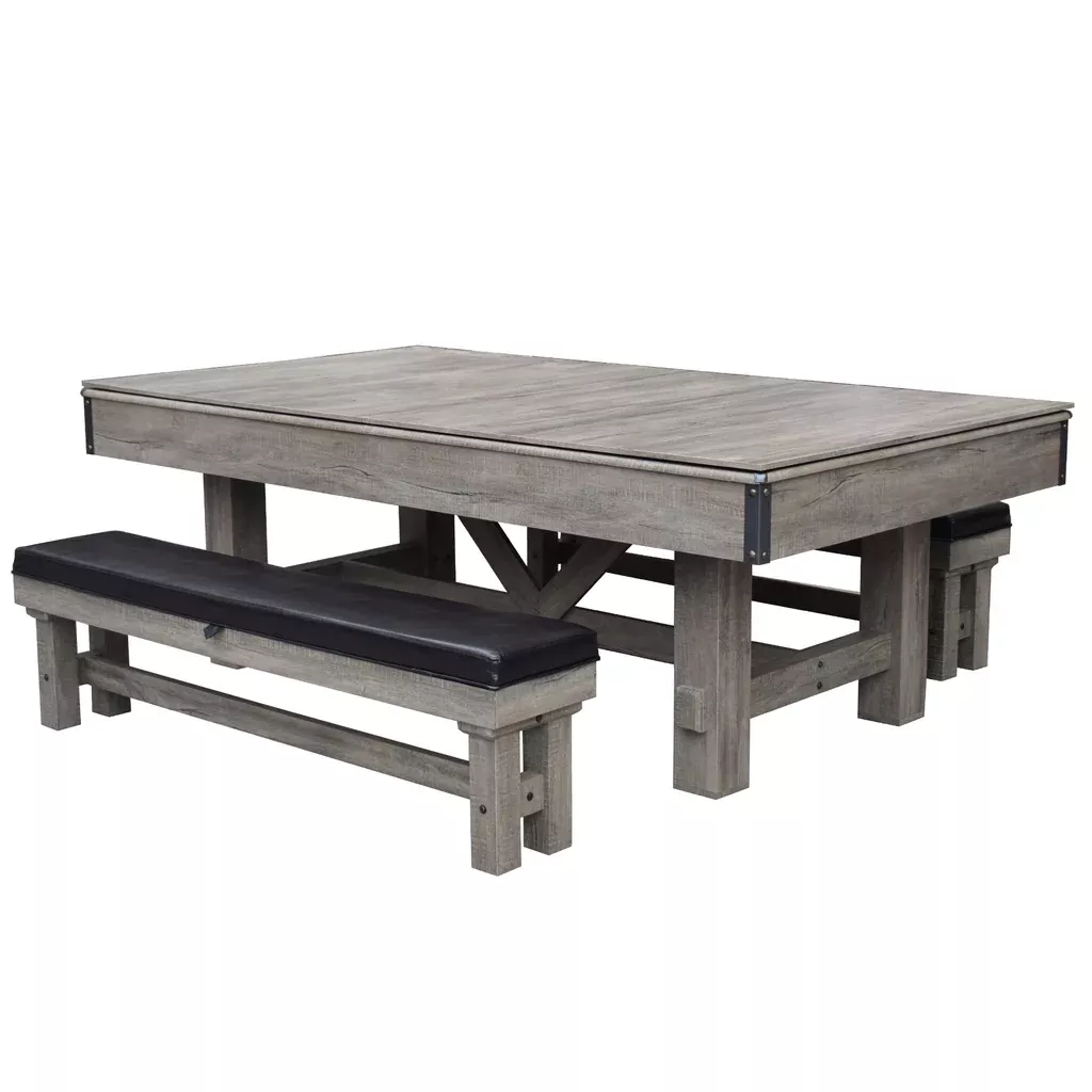 Logan 7-ft 3-in-1 Multi Game Dining Table w/ Benches and Ping Pong