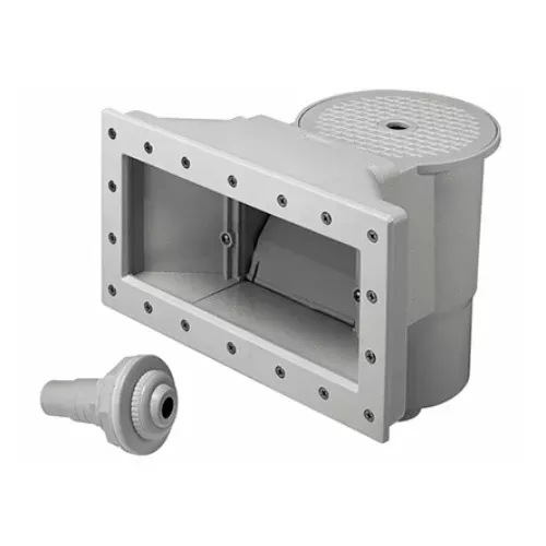 PoolStyle Wide Mouth Above Ground Skimmer PS002 – Grey with Wall Support