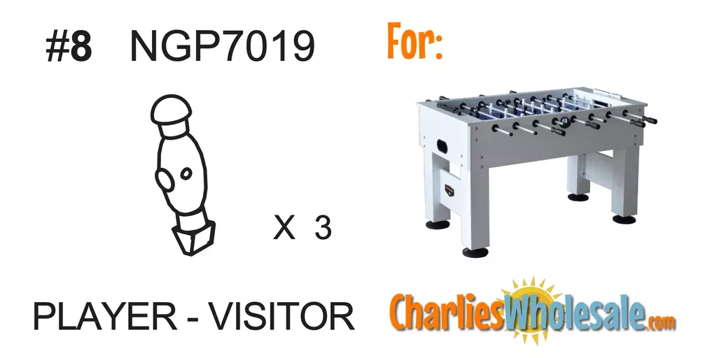 Replacement Part 3 (THREE) NGP7019 White Visitor Players