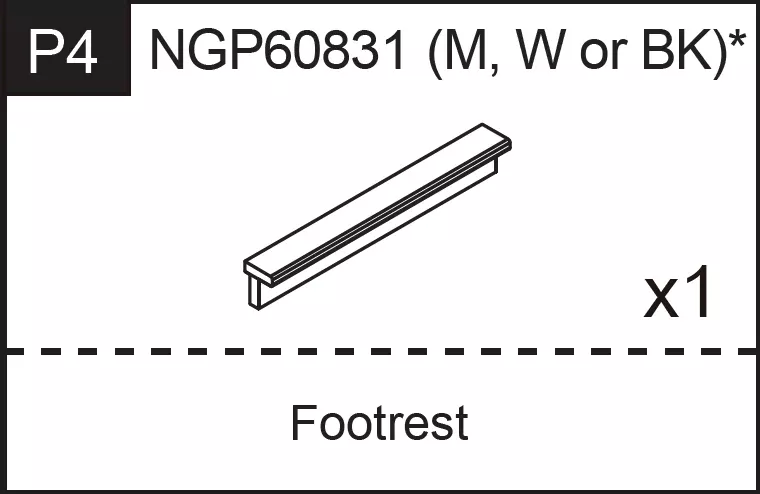 Replacement Part NGP60831 Footrest