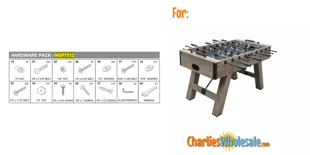 Replacement Part NGP7512 Hardware Pack