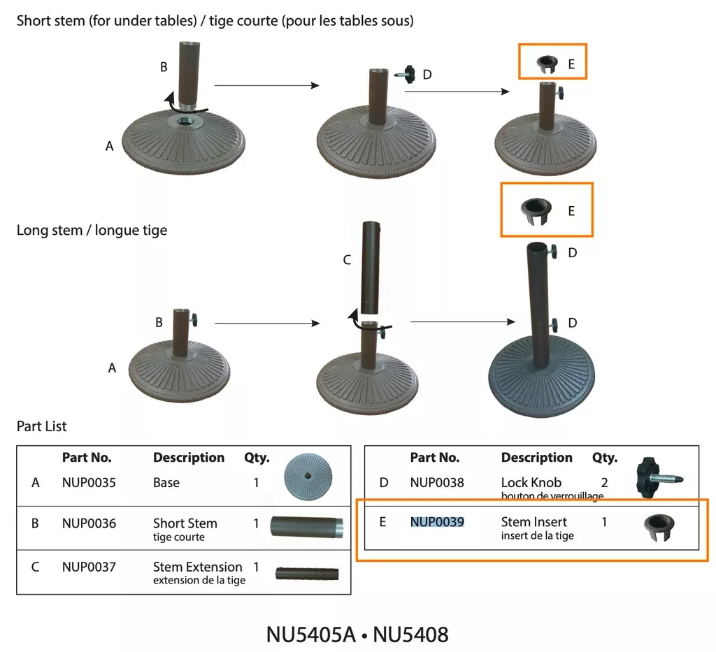 Replacement Part NUP0039 Stem Insert