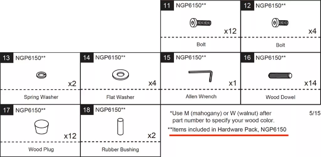 Replacement Parts NGP6150 Hardware Pack
