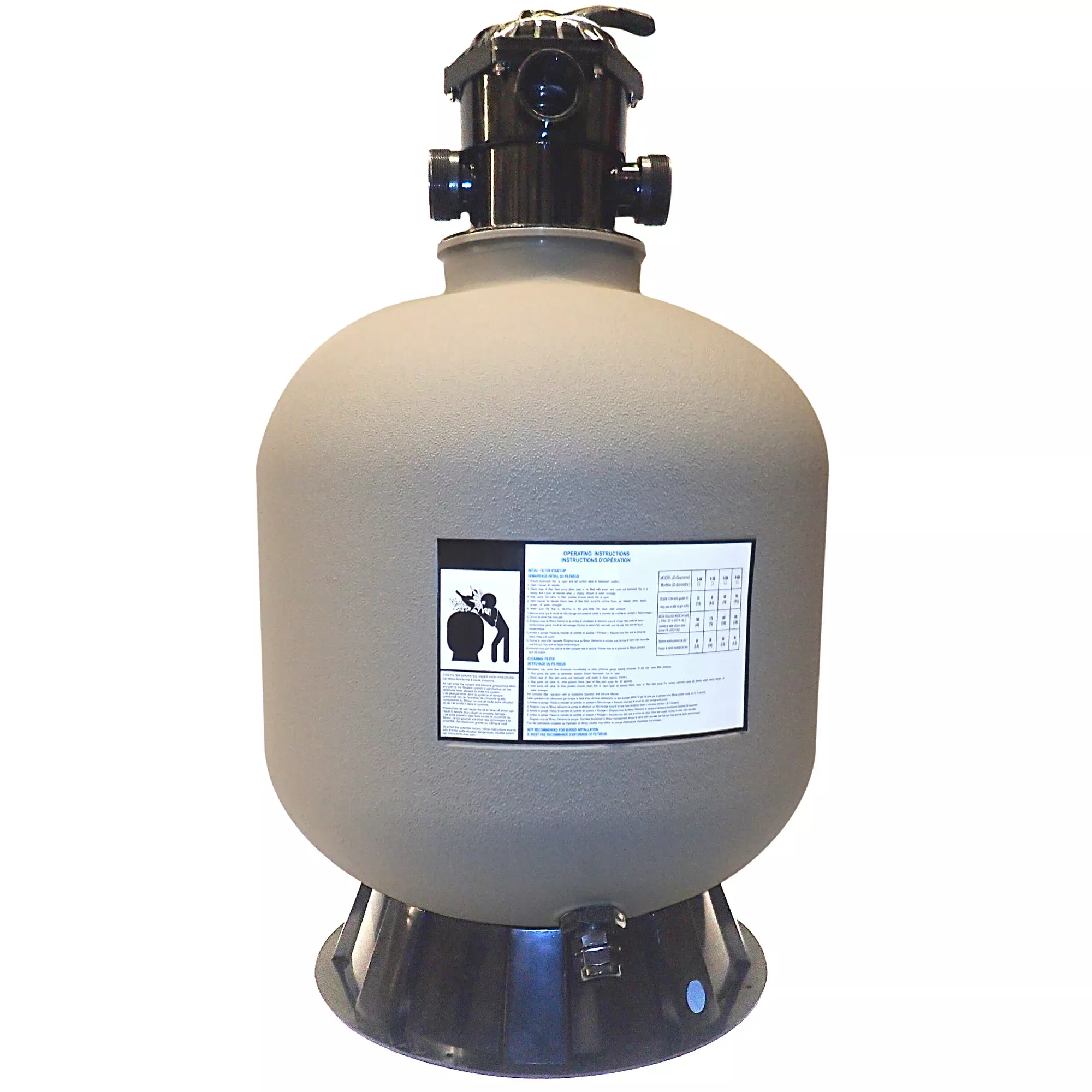 Sand Filter Tanks with Base & Valve | 16–22 Inch