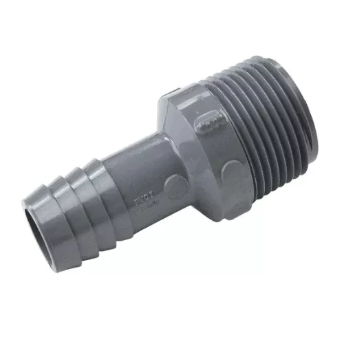 Schedule 40 PVC Reducing Male Adapter - 1.5" x 1.25"Insert x MPT (Grey)