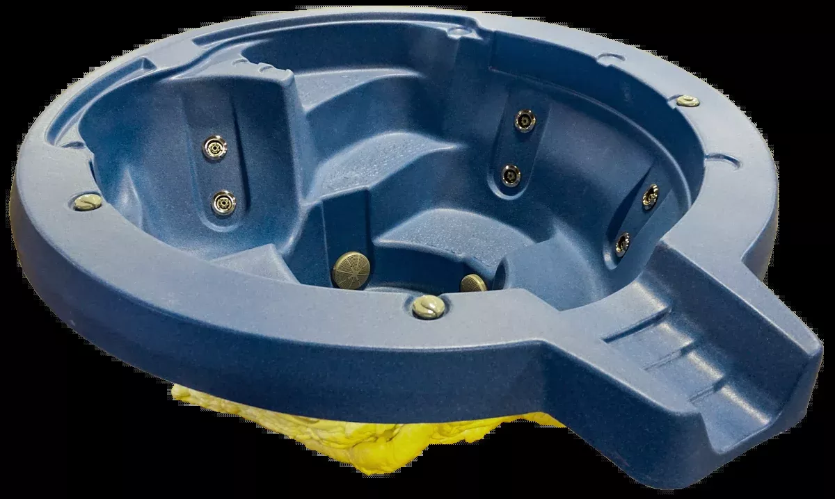 Spillover w Lounger- Plumbed 12 Jet, 2 Pump Blue