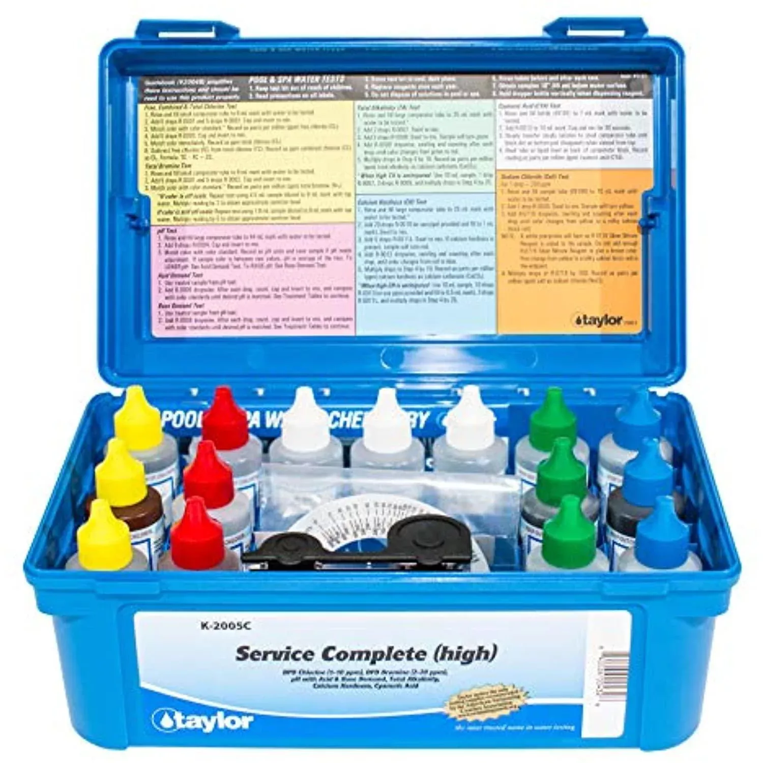 Taylor K2005 Swimming Pool Chlorine Bromine Alkalinity Hardness pH DP Test Kit