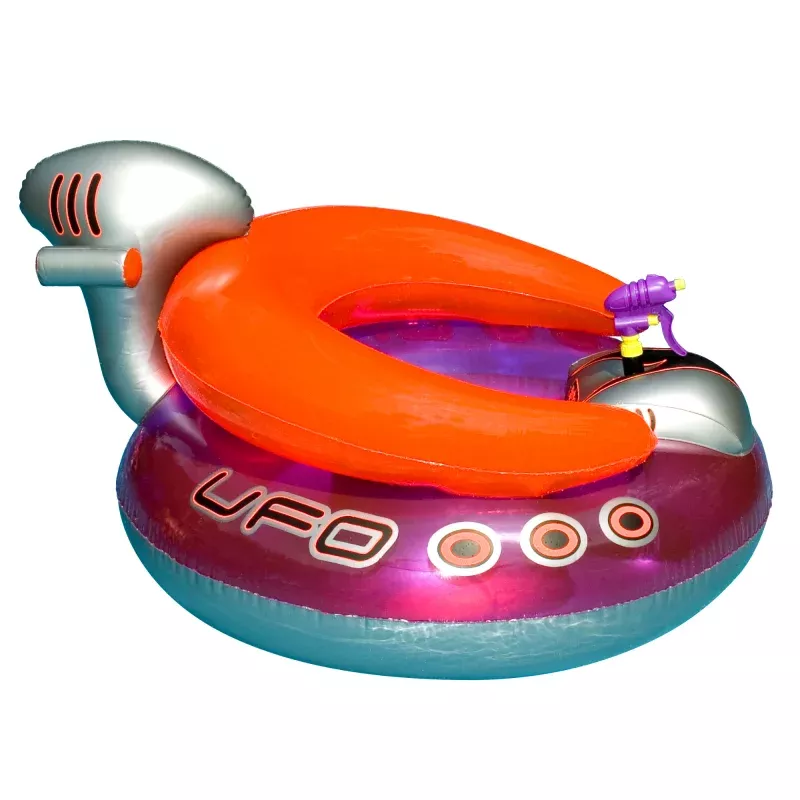 UFO Spaceship Pool Float | 42" Squirter Ride-On | Backrest & Armrests